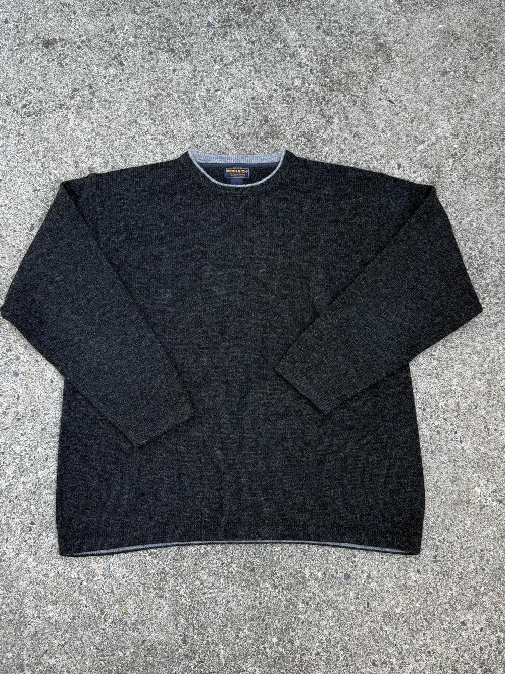 Woolrich Men's Wool Blend Crewneck Sweater Dark Grey Heather Size XL